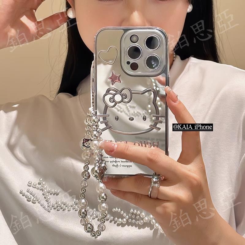 HelloKitty適用蘋果iPhone16ProMax/11/12/14/7/8p保護殼xs/xr新款15鏈條13鏡面