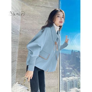 中國風溫柔盤扣上衣女裝2024秋冬新款新中式高階感小眾毛呢外套女 新中式 女生外套 寬鬆外套 薄外套 夾克 襯衫外套 罩