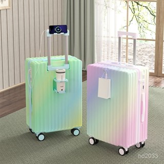 行李箱女高顔值漸變色拉桿箱新款大容量學生密碼耐用密碼箱旅行箱 出行收納包 旅行收納包