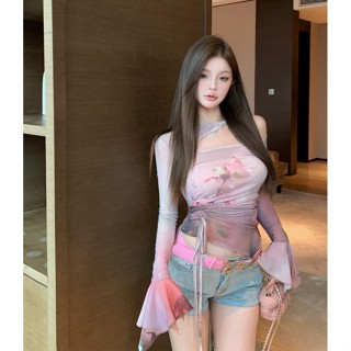 溫馨✨辣妹上衣 夏季T恤 緊身顯瘦短版長袖上衣 防曬T恤 長袖T恤