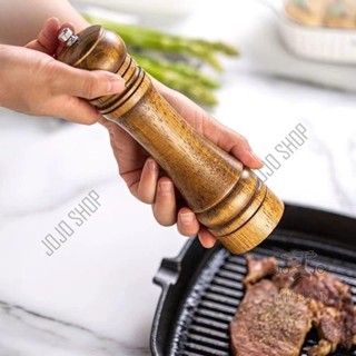 【優選】胡椒研磨器胡椒粉研磨器陶瓷芯手動橡木黑胡椒磨廚房調料研磨瓶廚房工具實木研磨器