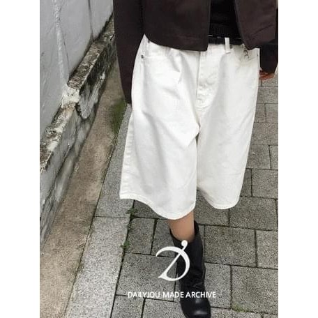 Codibook｜韓國 DAILYJOU 鬆身寬版七分棉質休閒短褲［預購］長褲 卡其褲 女裝