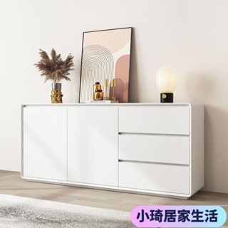 【熱銷】白色烤漆餐邊櫃現代簡約靠墻儲物櫃鬥櫃輕奢玄關櫃櫃子實木置物櫃XQJX