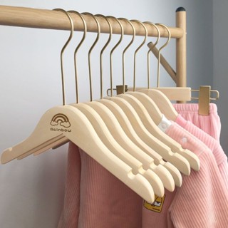 【夏季特惠】兒童服裝店專用實木衣架批發小童中童大童小衣架寶寶中號防滑無痕