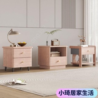 【熱銷】白蠟木簡易傢用小戶型床頭櫃儲物櫃臥室雙抽實木收納櫃批發的廠傢XQJX