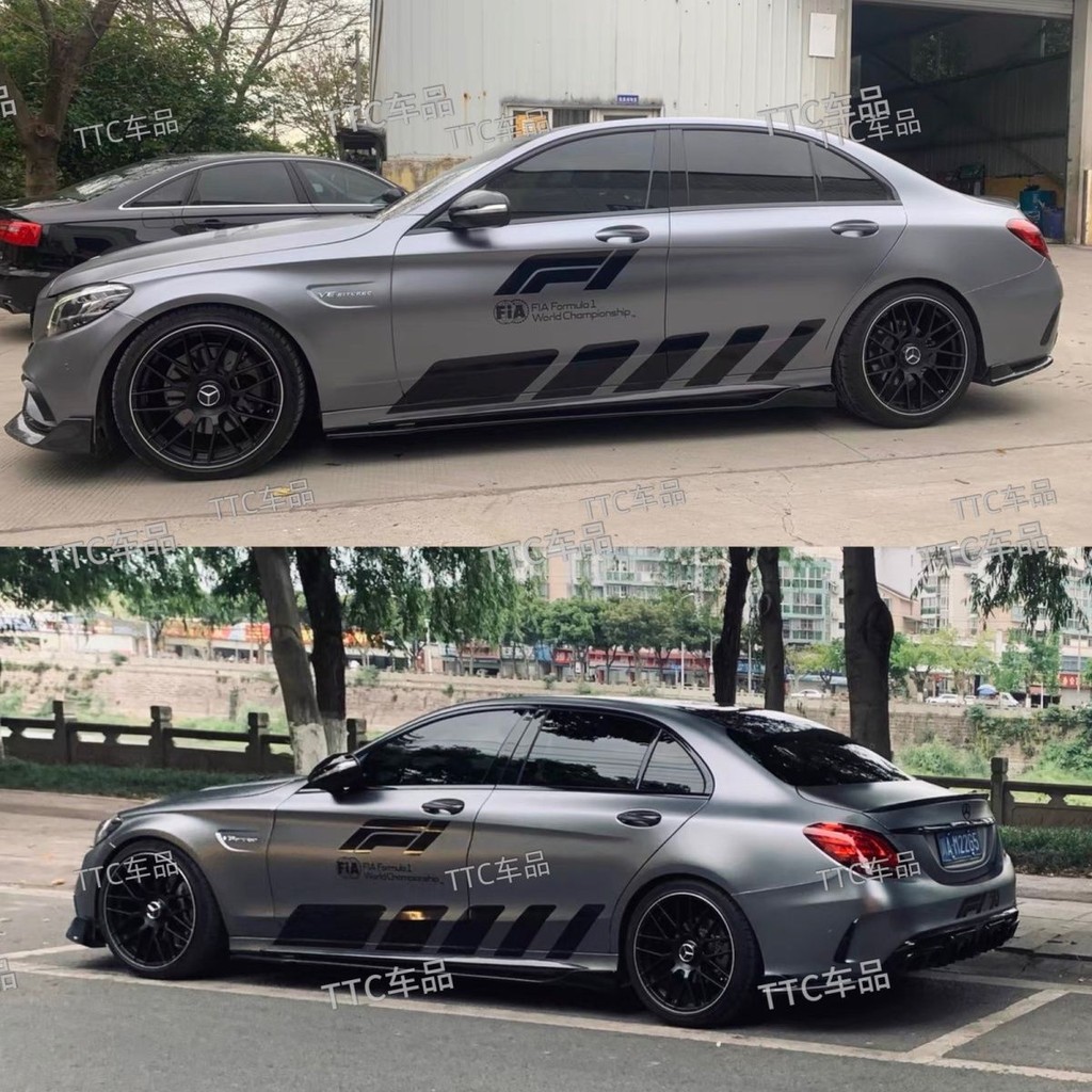 #汽車用品#F1安全車貼奔馳c63拉花C級E級AMG GT個性創意特斯拉車身改裝貼紙