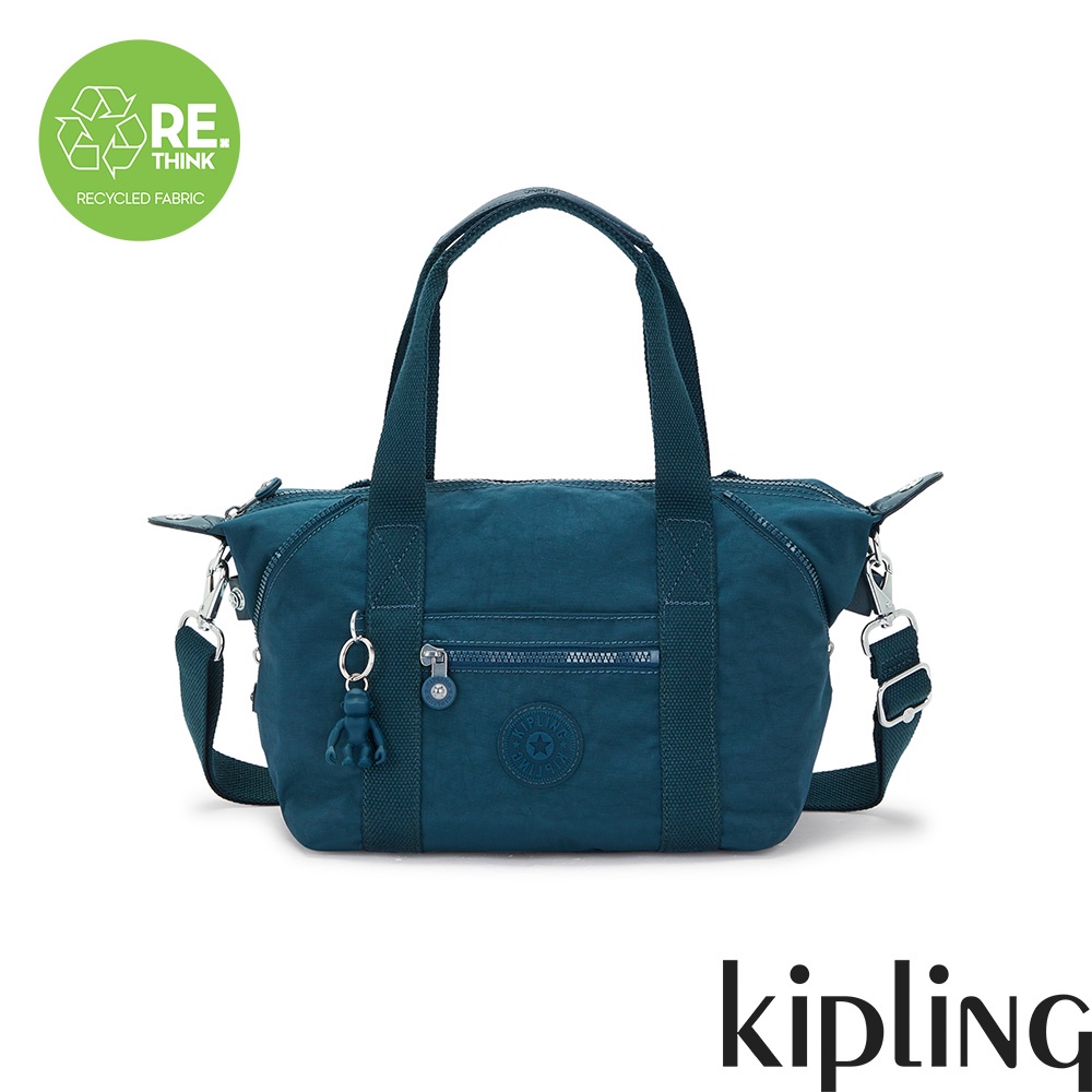 Kipling 石青翡翠綠手提側背包-ART MINI