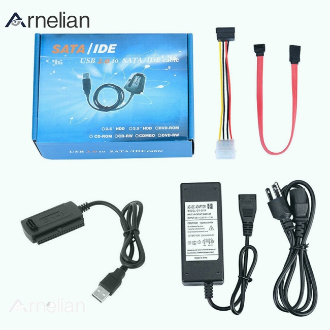 ✻Arnelian USB 2.0 轉 SATA/PATA/IDE 適配器轉換器電纜,用於