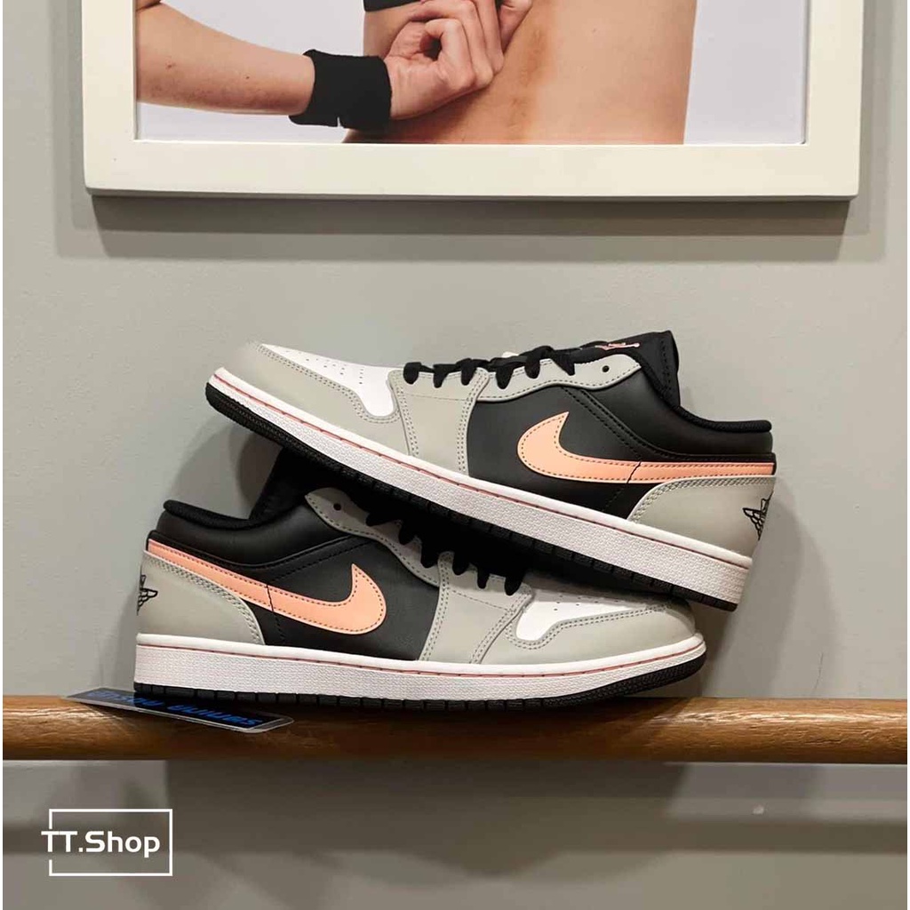 『正貨 』Nike Air Jordan 1 Low Grey Pink 灰黑粉 男款 553558-062