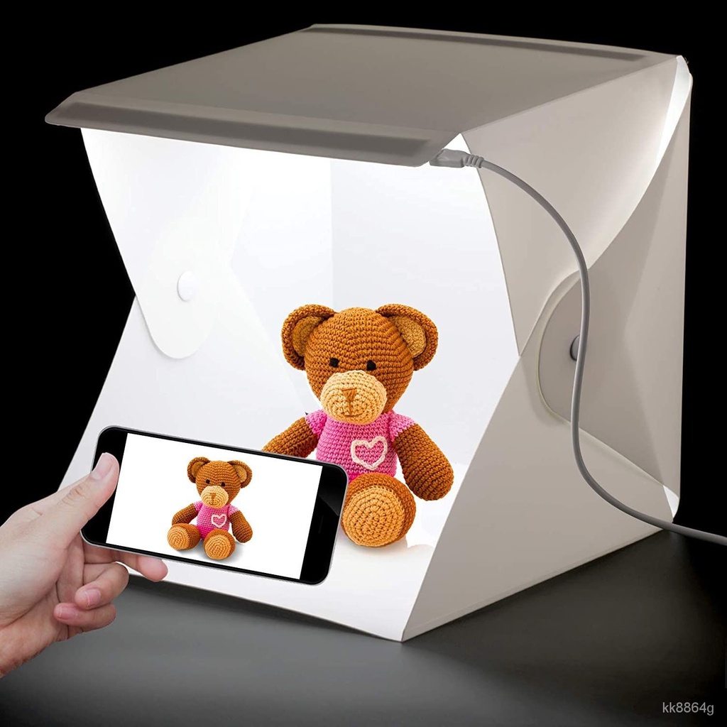 711超惠🚚20CM便攜小型簡易LED攝影棚套裝柔光箱攝影箱攝影棚拍照燈箱鈕扣