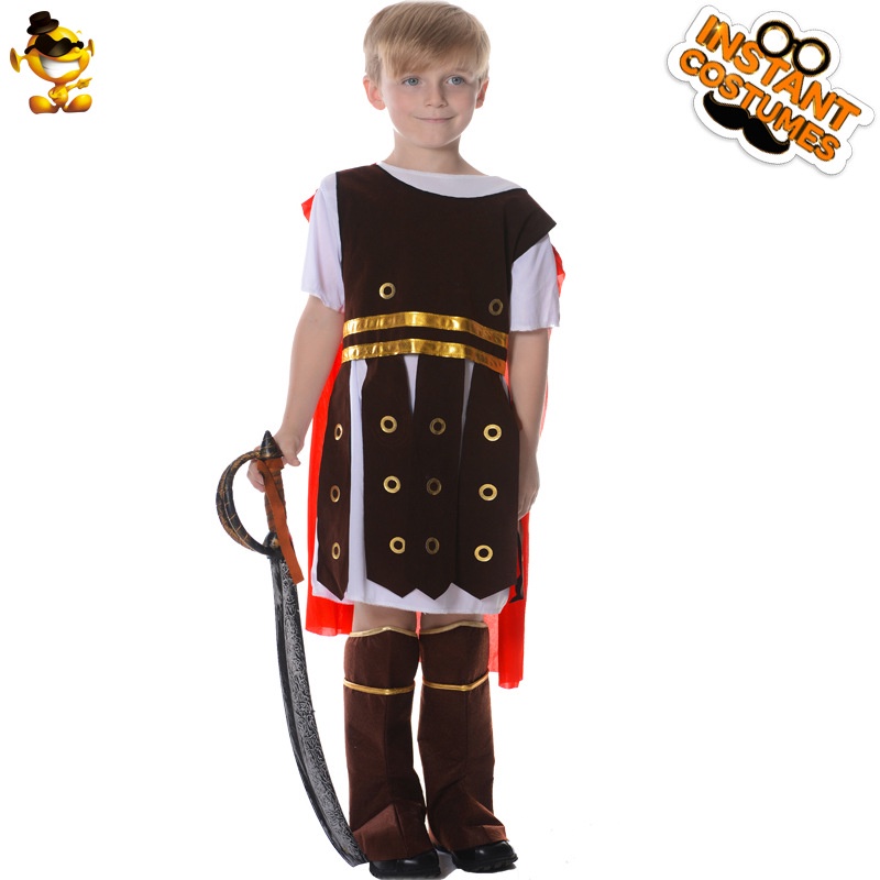 【派對服飾】【廠價特價】萬圣節男童羅馬武士服裝 兒童小男孩古羅馬戰士角色扮演服裝服飾
