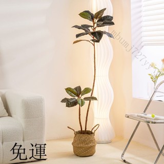 工廠現貨 免運 含發票 模擬綠植 橡皮樹 室內大型客廳仿生花假植物盆栽 裝飾大擺件 客廳裝飾假花 擺件擺飾 模擬盆栽