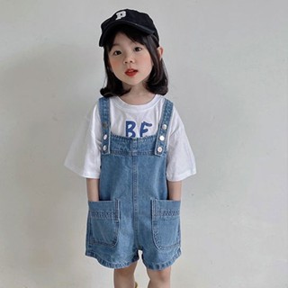 {現貨有電子發票}童裝男女童牛仔背帶短褲夏裝寬鬆新款中小童短褲洋氣可愛【C333】