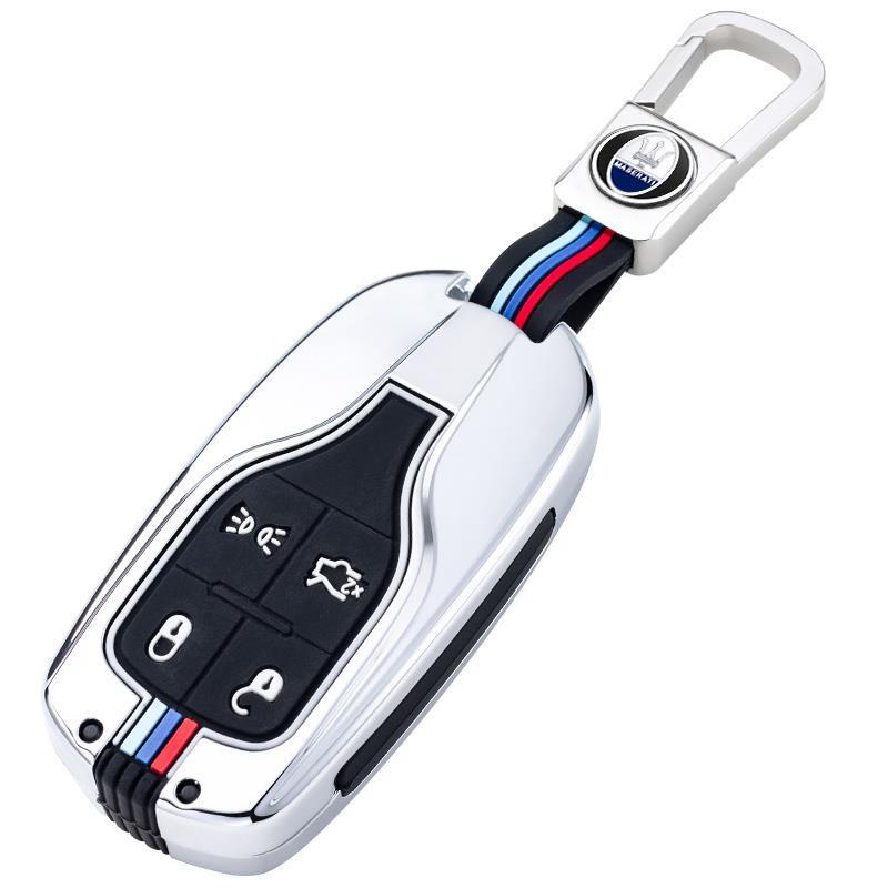 『葰葰精品店』瑪莎拉蒂 鑰匙套 適用瑪莎拉蒂Levante萊萬特吉博力Ghibli總裁改裝金屬鑰匙套包殼#bofu355