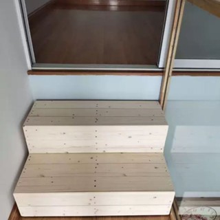 1熱賣*精品實木臺階雙層三層階梯凳木樓梯腳踏凳子爬高梯浴缸防滑踏家用梯子小布醬百貨