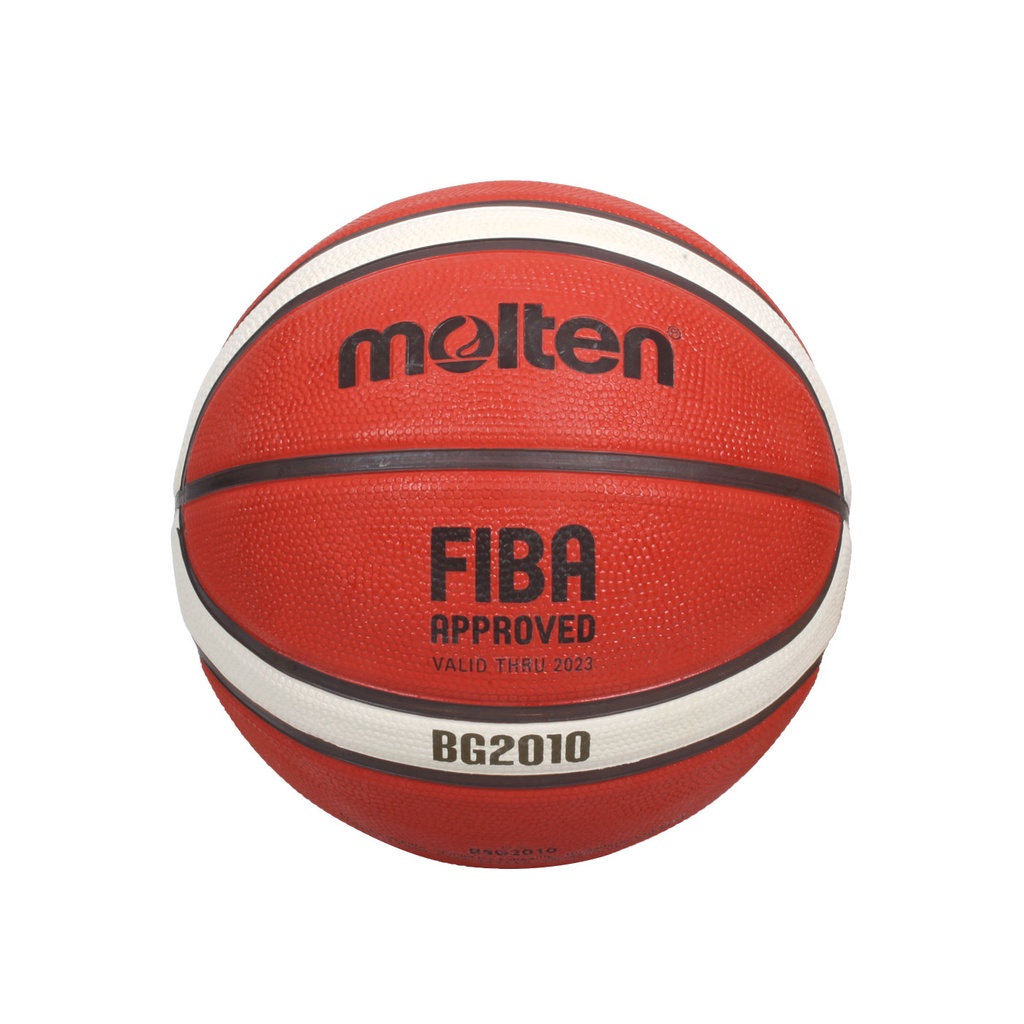 Molten 12片橡膠深溝籃球#5(戶外 室外 訓練 5號球「B5G2010」 橘米白黑