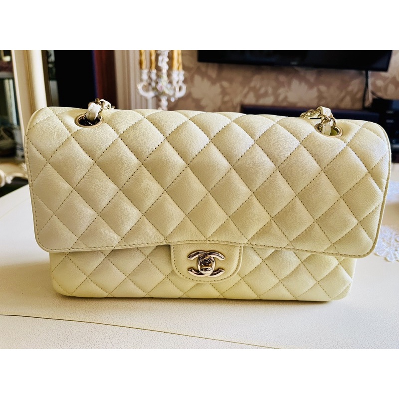 Chanel 香奈兒包包 CF25 淺黃色 極新品30萬元