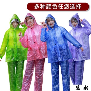 💯台灣出貨⚡️雨衣套裝分體電動車機車防水衣雙帽簷男女雨褲透明成人全身外賣