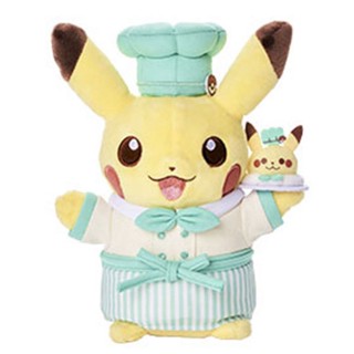 精靈寶可夢pokemon cafe甜點師皮卡丘毛絨公仔神奇寶貝玩偶可愛