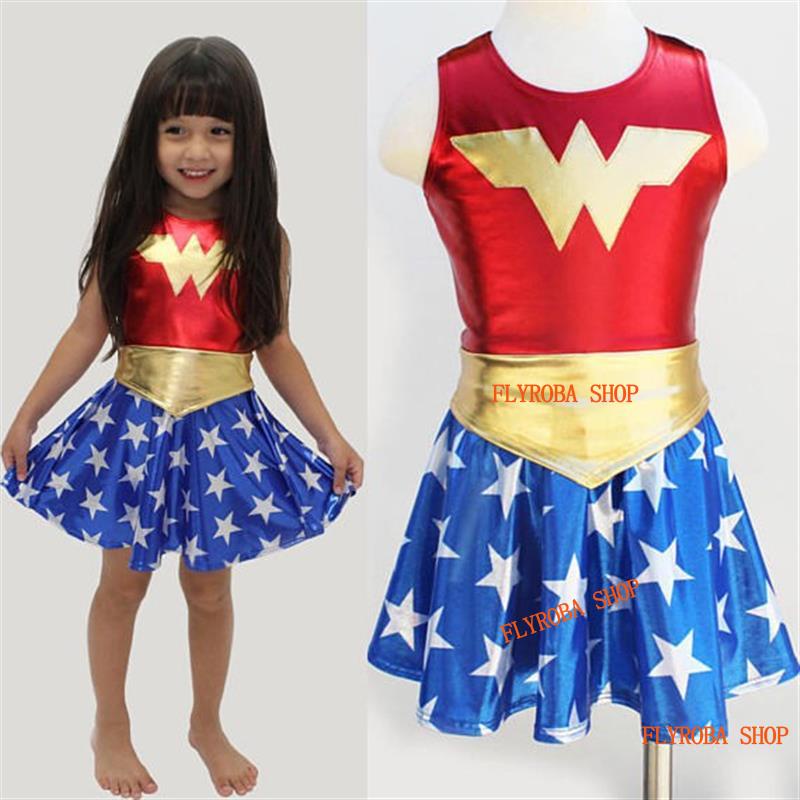 ✨神奇女俠 小洋裝連衣裙 萬圣節圣诞节服裝兒童Wonder Woman神力女超人cosplay變裝派對 化妝舞會表演出服