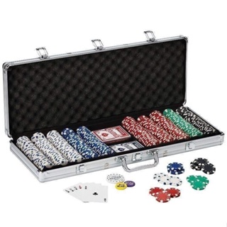 texas hold 'em poker set aluminum case 500 dice chips撲克