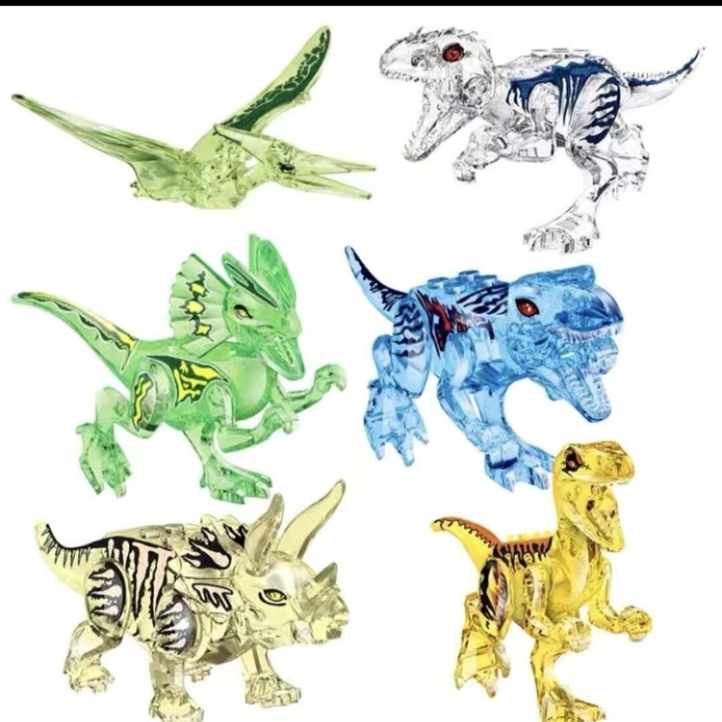 恐龍 人仔 兼容樂高水晶恐龍積木模型人仔大全翼龍三角龍霸王龍男孩益智玩具