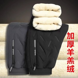 L-7XL 新款冬季羊羔毛加絨加厚縮口長褲 男休閒防風保暖外穿長褲 大尺碼 羊羔毛長褲 加絨褲（ZH101）【壹號站】
