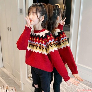 [♛新品]聖誕女童毛衣 女童聖誕毛衣 兒童聖誕毛衣 聖誕兒童毛衣 新年大童打底衫 加絨加厚毛衣 兒童聖誕衣服 聖誕兒童衣