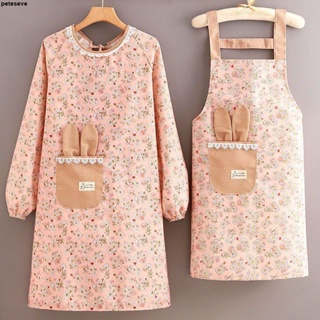 圍裙✨ 韓版新款純棉圍裙女廚房家用做飯防油防污可愛罩衣耐磨上班工作服