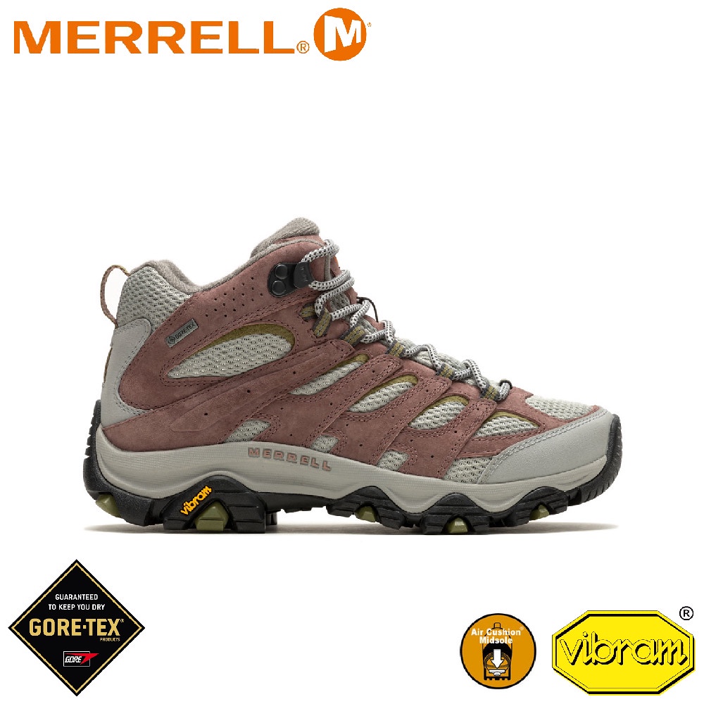【MERRELL 美國 女 MOAB 3 MID GORE-TEX中筒防水登山鞋《玫瑰》】 ML037496/越野