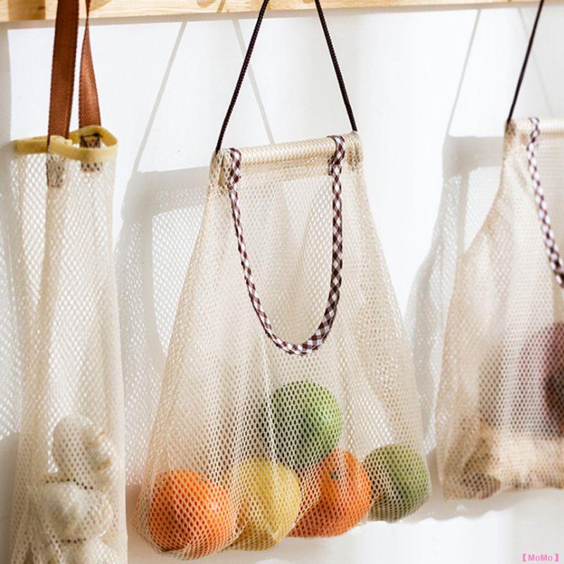 【MoMo】蔬果收納袋♥廚房可掛式姜蒜收納掛袋便攜手拎放蔬菜水果干菜鏤空透氣儲物網袋