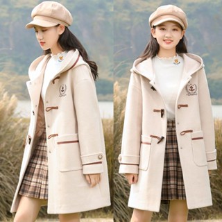 韓國🔥國中學生冬季毛絨呢外套13少女15女孩韓版學院風加厚保暖呢子大衣 毛呢西裝外套 小香風毛呢外套 毛呢大衣 JZB5
