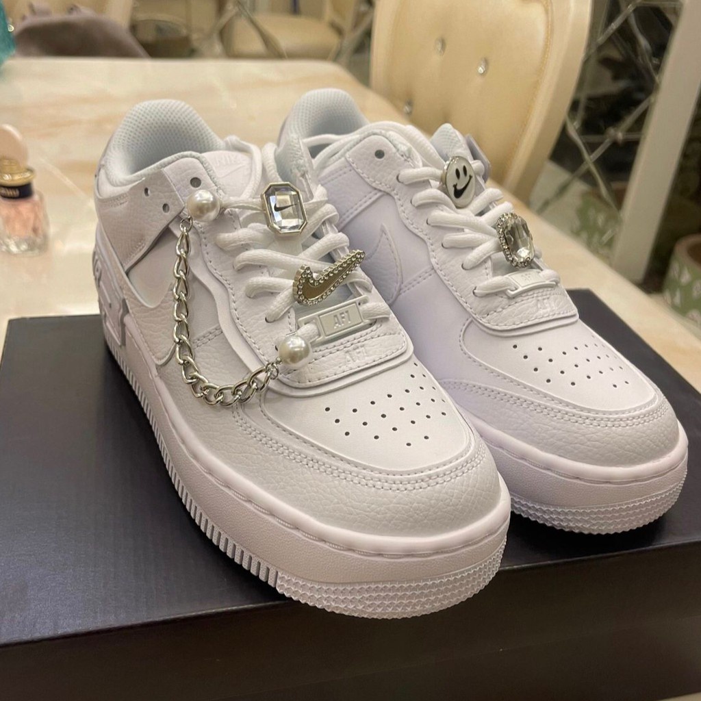 Nike Air Force 1 Shadow 白 皮革 拼接 結構 小白鞋 CI0919-100