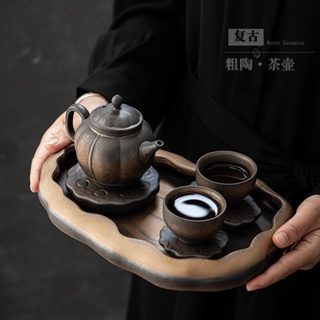 ｛高品質茶具精選｝復古功夫茶具套裝家用一壺二杯茶壺茶杯茶盤整套小型泡茶器日式