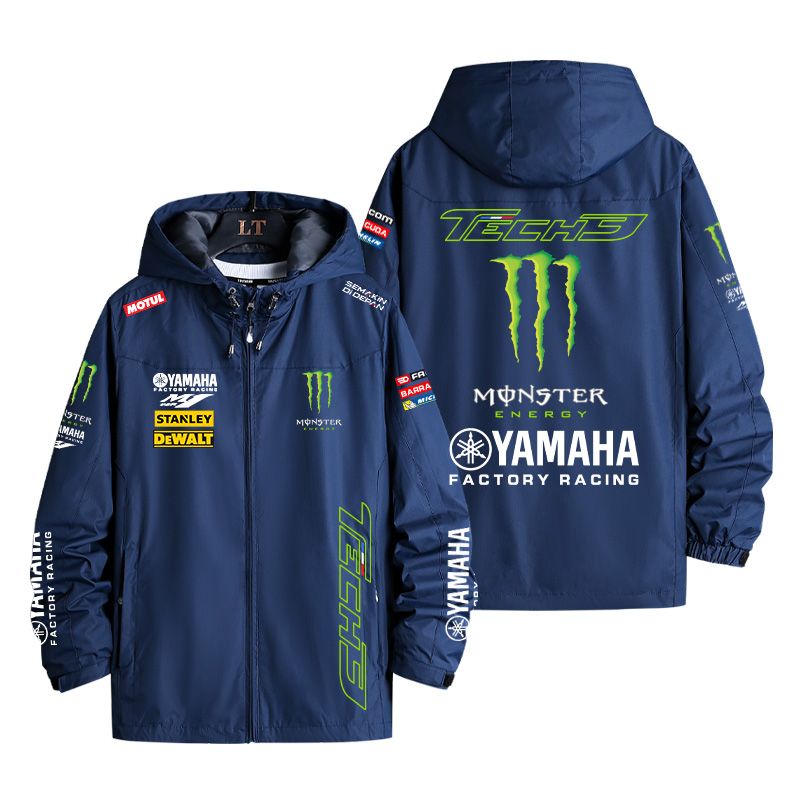 雅馬哈YAMAHA摩托車沖鋒衣monster魔爪機車外套賽車服夾克衣服男（/--\欣欣)