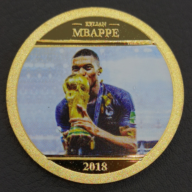 法國隊姆巴佩足球紀念章創意禮品世界杯贈男友禮物工藝品徽章擺件