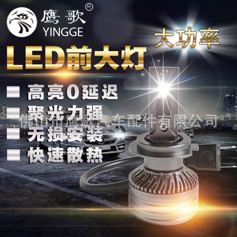 鷹歌大功率超亮小體積led汽車大燈泡H1/H7/H8/H11/9005/HB4/9012