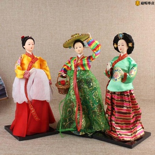 12寸韓國人偶宮廷仕女絹人形娃娃韓版擺件家居料理烤肉店鋪裝飾品