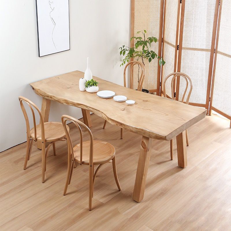 餐桌 實木桌 飯桌 傢用小戶型喫飯桌長方形實木桌椅組閤服裝展示桌書桌日式原木餐桌