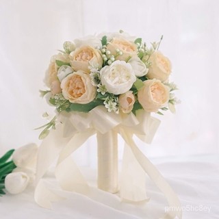 🔥桃園有貨/免運🔥手捧花新娘韓式婚禮結婚領證模擬花束森係婚紗攝影拍照道具手捧花 P9XD