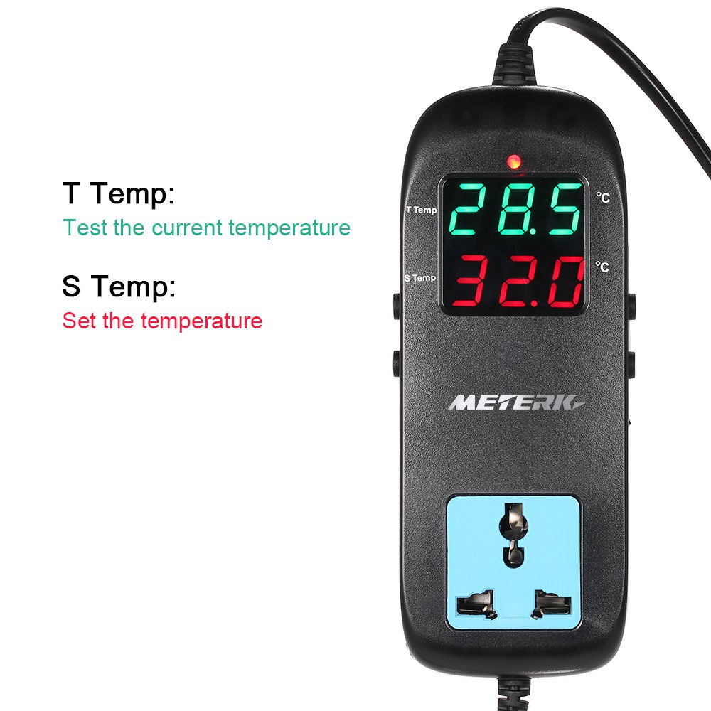 Meterk電子恆溫器LED數字顯示器繁殖溫度控制器帶插座AC 90V〜250V的熱電偶恆溫器