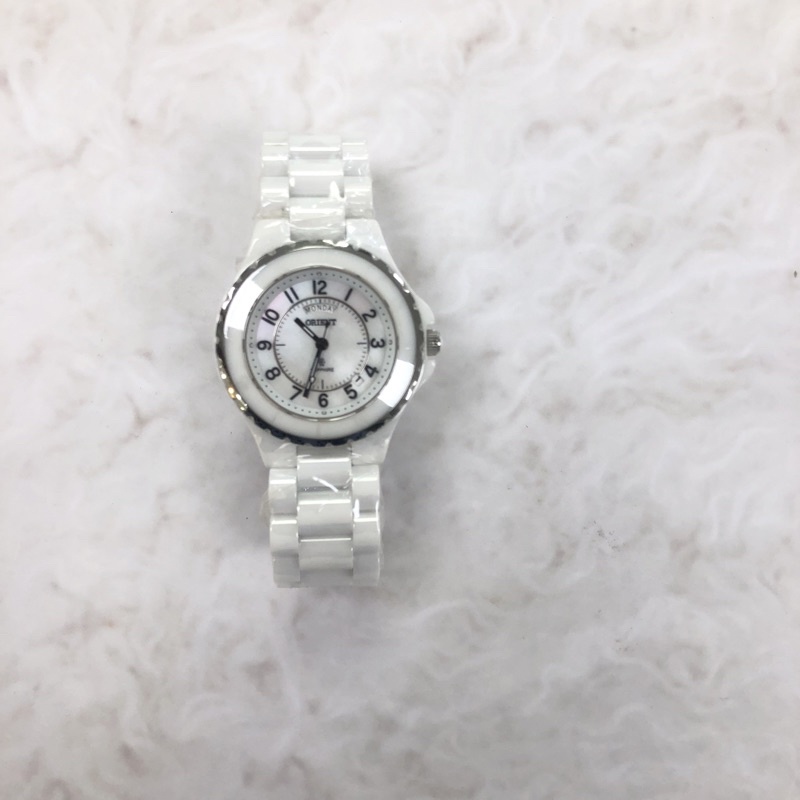 ORIENT東方錶 女 白陶瓷時尚 石英腕錶 (HS9SC21S)