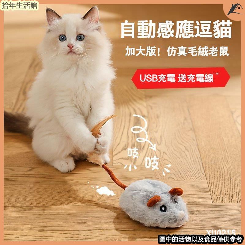 🐾台灣出貨 電動老鼠 智能老鼠 遙控老鼠 仿真老鼠 智能感應自動貓老鼠 貓咪自嗨解悶玩具 發光老鼠 發聲玩具 寵物玩具