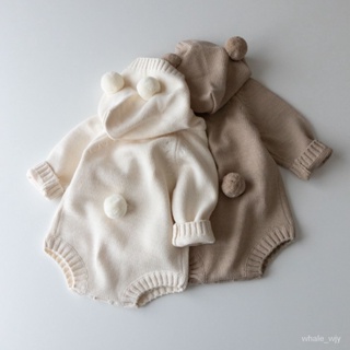 秋季新款韓版寶寶衣服 嬰兒衣服 小熊造型包屁衣 針織毛衣寶寶連體衣 新生兒衣服 連體衣 嬰兒爬服 兒童包屁衣