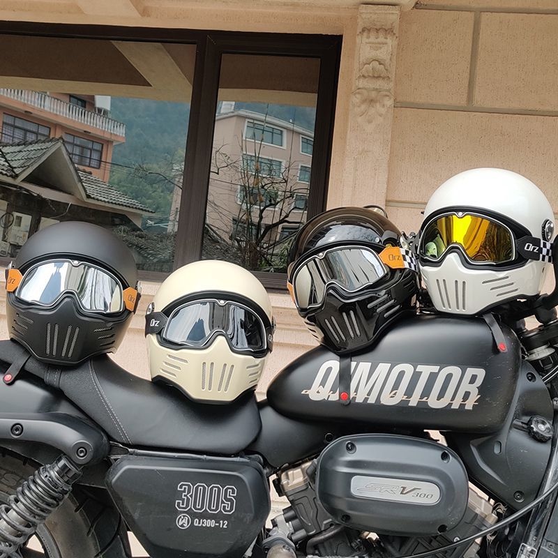 ORZ正品 DOT認證 複古巡航頭盔 機車全罩式安全帽 摩托車頭盔 哈雷機車跑盔 男女全覆式 四季通用