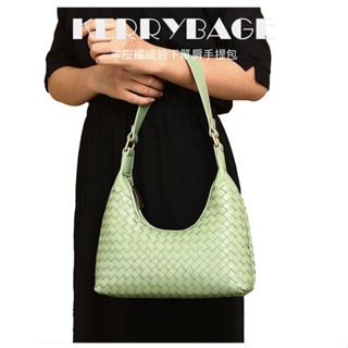 88075 [克里比奇皮具精品] 真皮女包 新款腋下包 單肩手提包 頭層羊皮手工編織製作編織女包