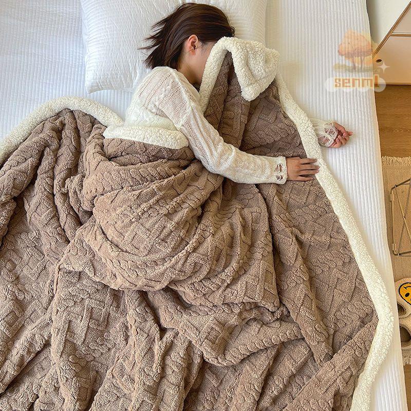 毛毯 法蘭絨毯 毯子 被子 暖暖被 保暖毯 羊羔絨毛毯冬季加厚午睡辦公室披肩空調加絨小毯子珊瑚絨沙發蓋毯