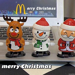 🔥超熱銷圣誕節發條玩具抖音同款卡通雪人馴鹿圣誕老人小擺件創意可愛禮物聖誕節周邊 創意小玩具