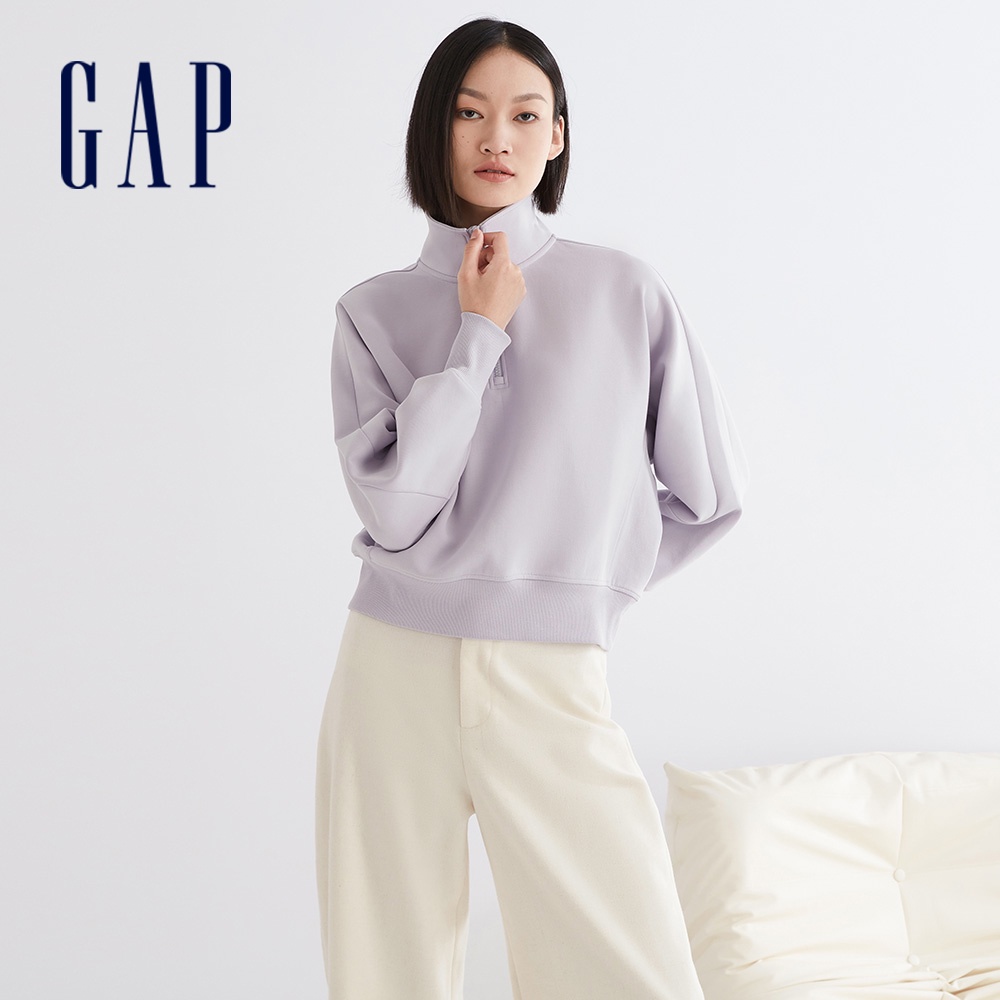 Gap 女裝 Logo立領大學T-淺紫色(840934)