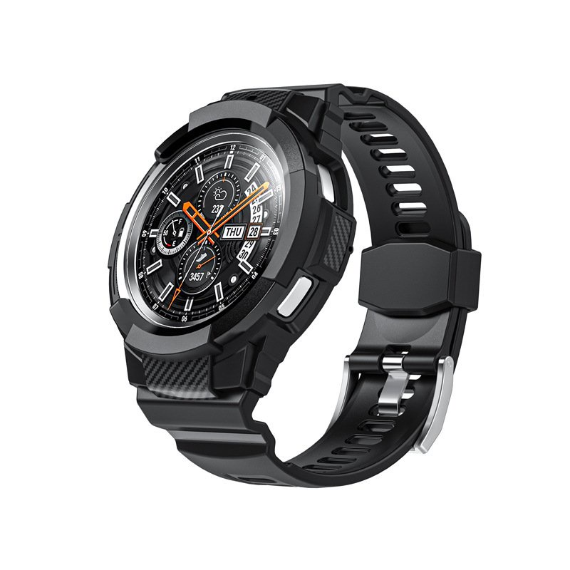學良3C-適用於三星Galaxy Watch4 Classic手錶TPU保護套一體46mm銀扣錶帶